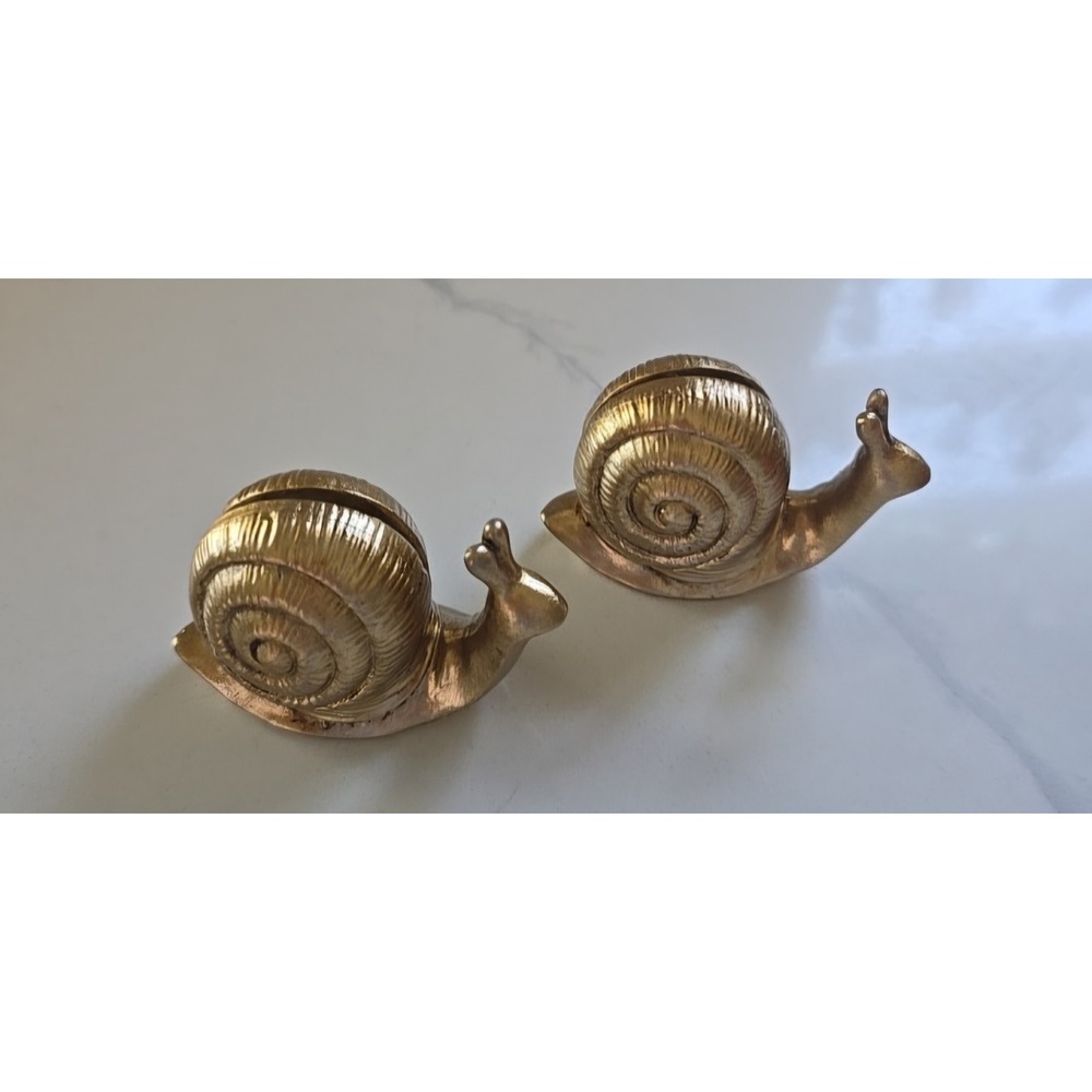 Gold Snail Place Card Holders Set of 2 Photo Note Stands Decor